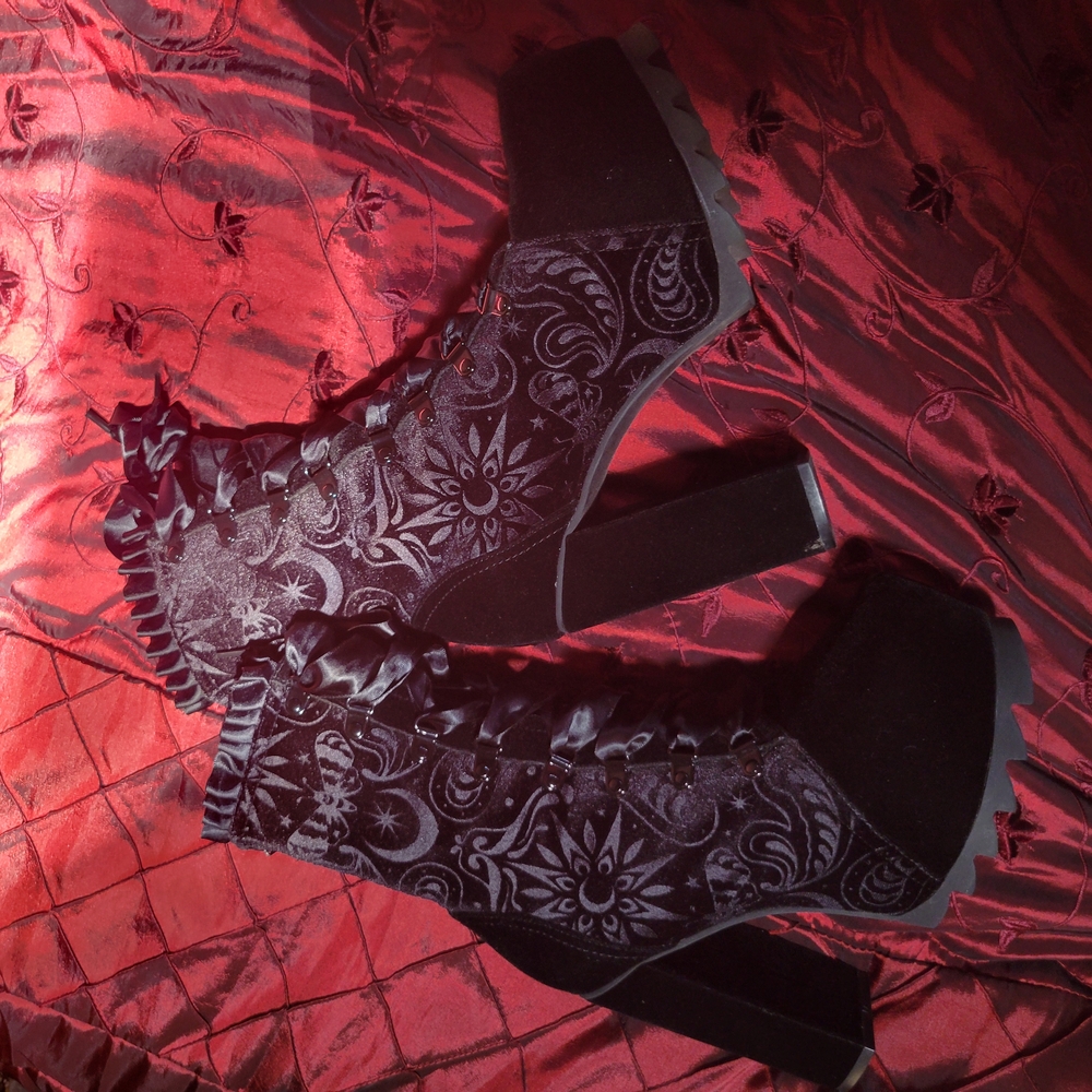 Killstar Black Platform Ankle Boots